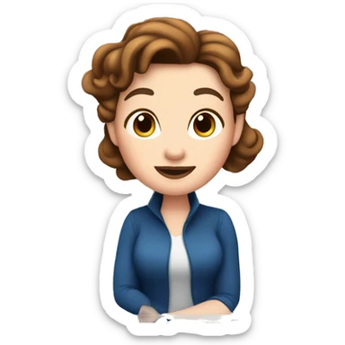 chubby lay with brown hair 50 years old white lady in front of the disney castle sticker