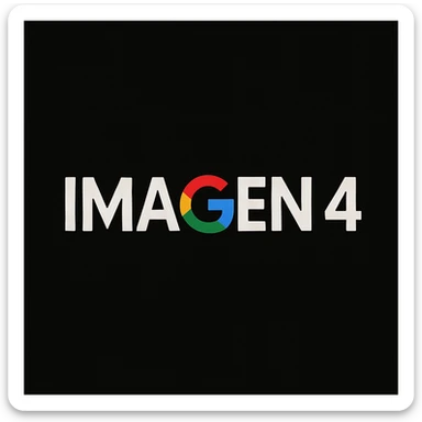 make golo of "IMAGEN 4" with googles G, black background sticker