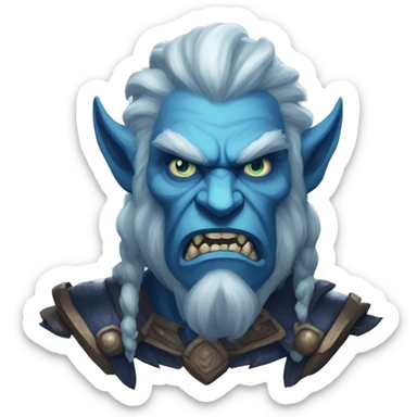 Spectral giant firbolg blue angry sticker