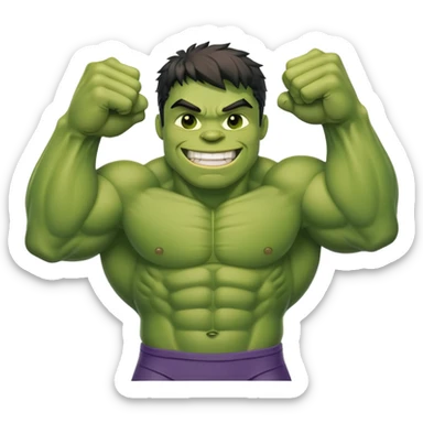 friendly smiling hulk superhero for kids sticker