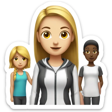 gym girl and smart programmer girl sticker