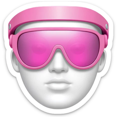 super thick pink visor sunglasses, dramatic chunky Y2K design, statement piece sticker