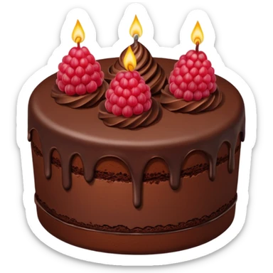 Chocolate Birthday Cake with raspberries sticker