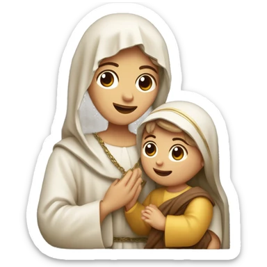 Sainte Marie, Saint Joseph et bébé à la crèche  sticker