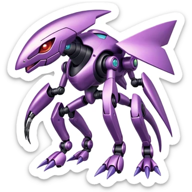 Shiny Exotic Genesect-Pokémon-Fakémon-hybrid-creature (full body) sticker