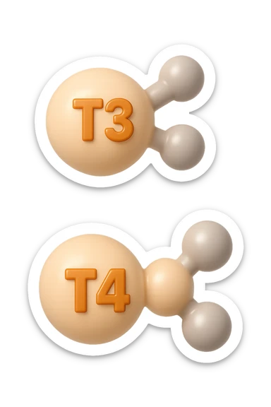 EMOJI STILE IPHONE 3D DI ormoni tiroidei che fluttuano in aria, iperrealistico 4k sticker