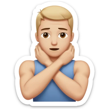 Arms crossed grabbing neck crashing out sticker