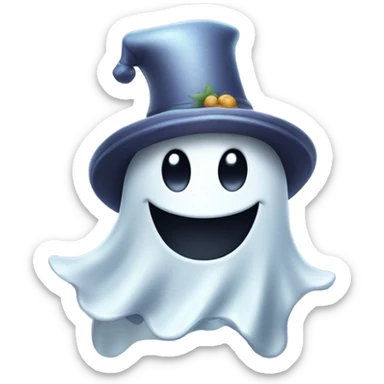 cute Ghost posing with hat sticker