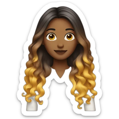 Long ombré hair woman sticker