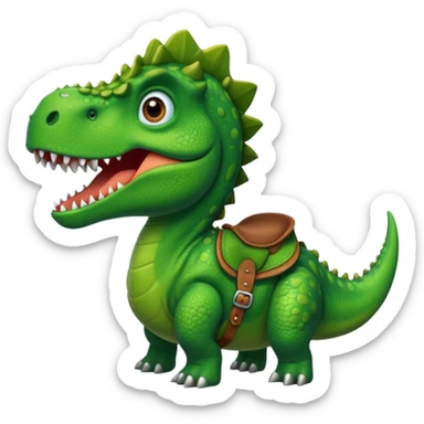 Dinosaur wear saddle, front face sticker