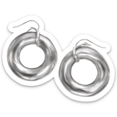 silver chunky hoop earrings sticker
