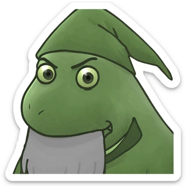 chinese guy wearing a wizard hat sticker