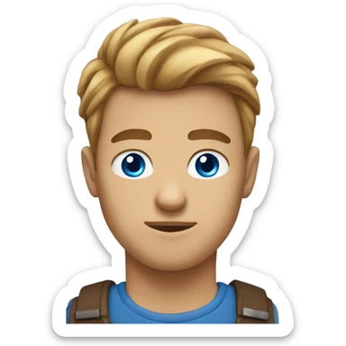 guy with light brown hair blue eyes and an eagle beak for a nose  sticker