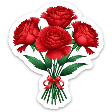 red carnation bouquet sticker