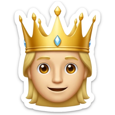 Diente blanco con corona de rey sticker