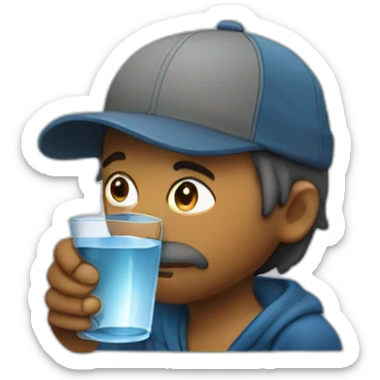 homeless drinking a glass of water sticker