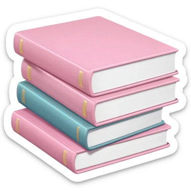 stack of pastel pink stack of learning books sticker