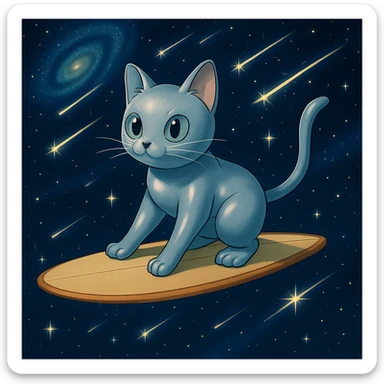 Add shooting stars to the background while keeping the anime style of the image. sticker