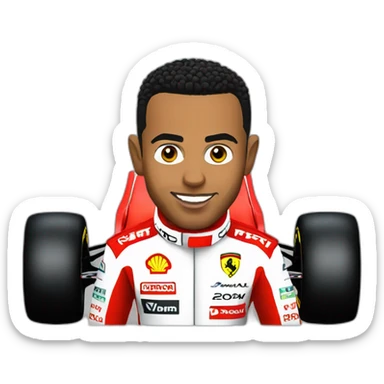 lewis hamilton in a ferrari sticker