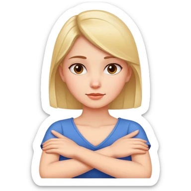 Girl with arms crossed hands around neck sticker