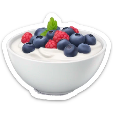 yogurt bowl with blue berries sticker