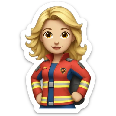 supergirl-firefighter sticker