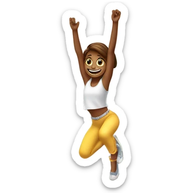 girl doing a cartwheel over the empire state building  sticker