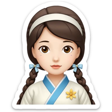 woman in white hanbok sticker