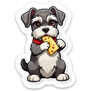 miniature schnauzer eating burrito sticker