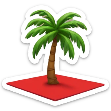 a palm tree on a red carpet  sticker