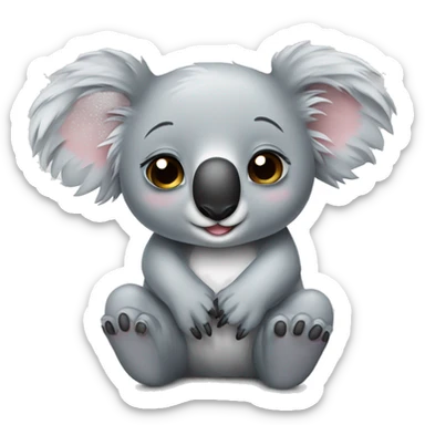 koala with saying miss you sticker