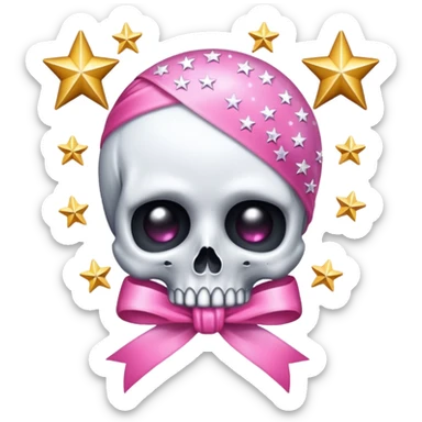 Make this 💀 with a 🎀 and some ✨ sticker