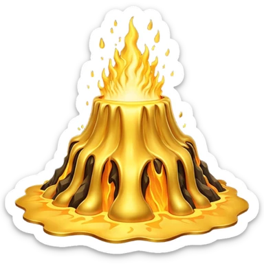 Volcano gold sticker
