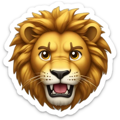 Angry Lion wearing a fitted colorful button up shirt sticker