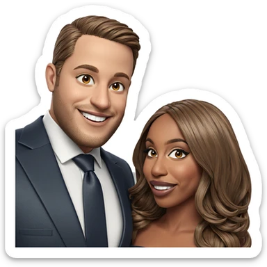 smiling couple in formal attire sticker