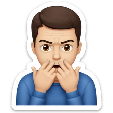 Biting nails. sticker