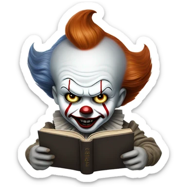 Pennywise reeding a book sticker