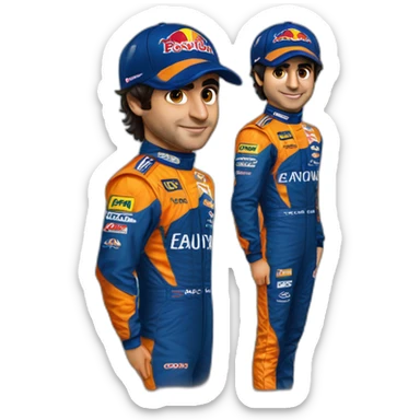 carlos sainz whit formuala one suit sticker