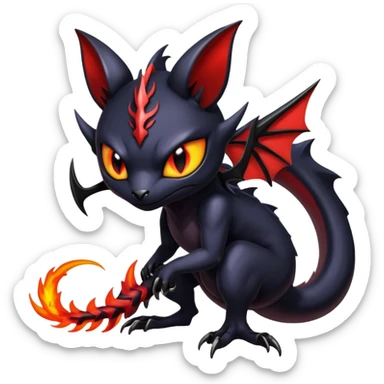 Shiny Epic Evil Badass Dark Gothic Noibat-Salandit-Litten-Hybrid sticker