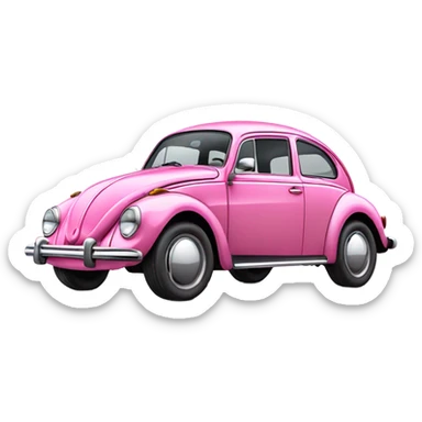 pink volkswagen beetle sticker