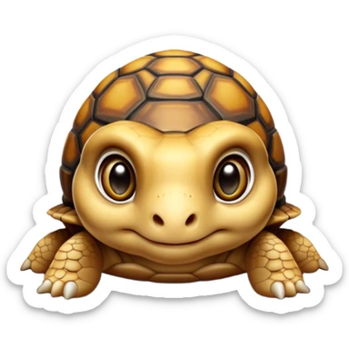 cinematic-baby tortoise-realistic--emoji,,-cute-wise-face-peering-ahead-with-calm-determination,-cute large-eyes-reflecting-centuries of wisdom, sticker
