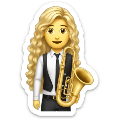 Longblondehair-smart-whitemale-with-tuba-musician sticker