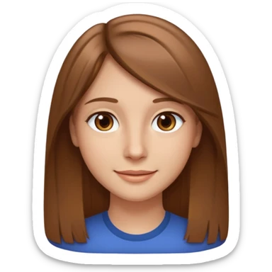 30 yr light brown hair long straight hair, brown eyes, suttle smile sticker