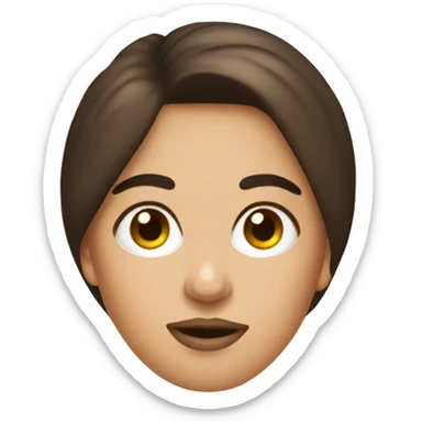 Brunette lady with big bushy eye brows slugs sticker