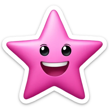 Pink star happy face sticker