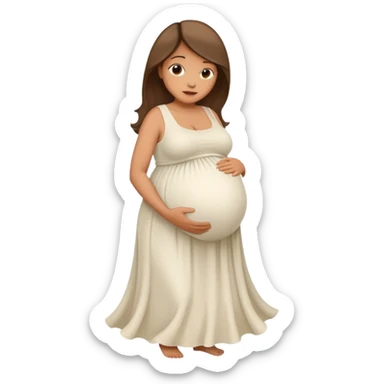 heavily pregnant woman with extremely large overdue belly sticker