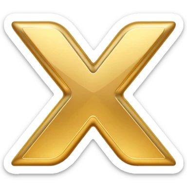 emoji-style glossy icon with two characters: X and S placed side by side forming “XS”, bold rounded font, golden 3D shine, smooth gradients, soft highlights, transparent background

 sticker