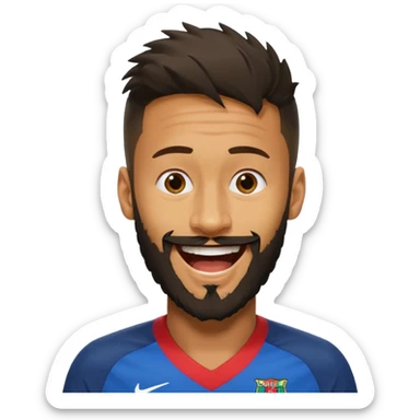 Neymar avec beaucoup beaucoup de barbe qui rigole  sticker