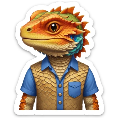 bearded dragon with shirt sticker