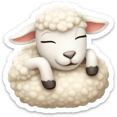 cute lamb sleeping  sticker